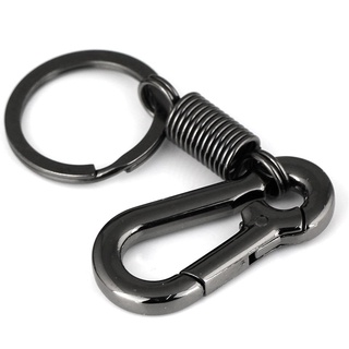 พวงกุญแจสปริงพวงกุญแจธุรกิจสีดํา 2 ชิ้น Carabiner