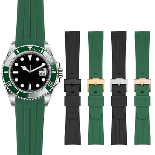 สายนาฬิกาข้อมือ ยางซิลิโคน ทรงโค้ง ขนาด 21 มม. แบบเปลี่ยน สําหรับ Rolex Submariner Brand Strap Men