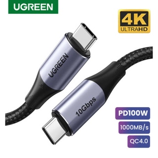 UGREEN(1เมตร,80150) 5A PD100W USB C to Type C 3.1 Gen 2 Cable forMacBook  for Samsung S20 S9 Note 9 Quick Charge 4.0 Cor