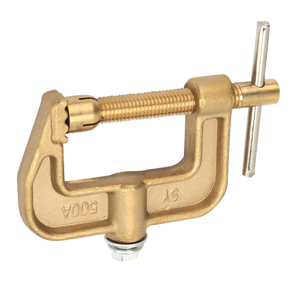 Zerone 500A Brass Material Classical G Shape Ground Welding Earth Clamp for Welding Machine 