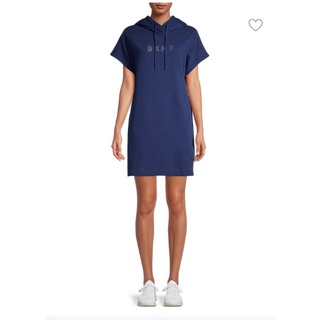 เดรสฮู้ด DKNY Rhinestone Logo Hooded Dress