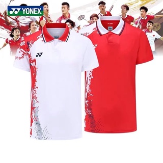 Yonex เสื้อยืดแขนสั้น คอปก ระบายอากาศได้ดี เหมาะกับการเล่นกีฬาแบดมินตัน สําหรับผู้ชาย และผู้หญิง