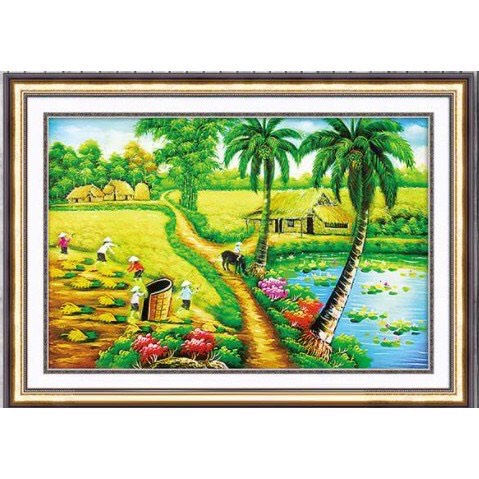 ภาพวาดเพชรหมู่บ้าน Lg1120 ขนาด 100x69cm