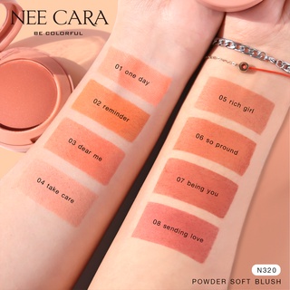 NEE CARA POWDER SOFT BLUSH N320 นีคาร่า บลัชออน ปัดแก้ม เนื้อฝุ่น เกลี่ยง่าย ติดทนยานนาน