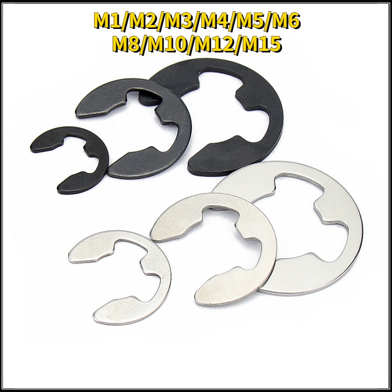 แหวน Snap E-type snap แหวนเปิดหัวเข็มขัด M1/M2/M3/M4/M5/M12 304 สแตนเลส/65Mn เหล็ก