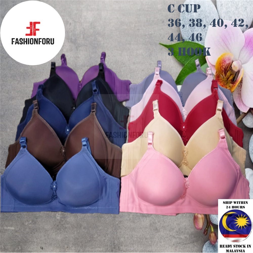 FFU ️Plus Size ️ 36-46 Womens Full Cup Coverage Non Wired Bra Ladys Bra Female Cup C/D Set A 女C/D Cu
