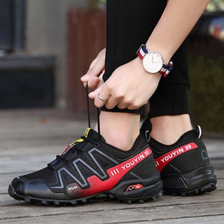 39-46 Fashion Outdoor Sport Shoes เด็กชายวิ่งรองเท้าเดินป่ากลางแจ้ง ข้ามประเทศ เด็กชายเดินทางสูง รองเท้ากีฬา