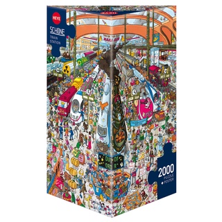 จิ๊กซอว์ 2000 pcs PUZZLE HEYE - TRAIN STATION (Schone) Triangular Box (+Poster)