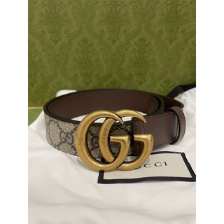 🦋สินค้าพร้อมส่ง🦋  New🤍Gucci GG belt with Double G buckle 3 cm.   Size  80 cm. สวย เรียบ หรู ราคาดีมากก