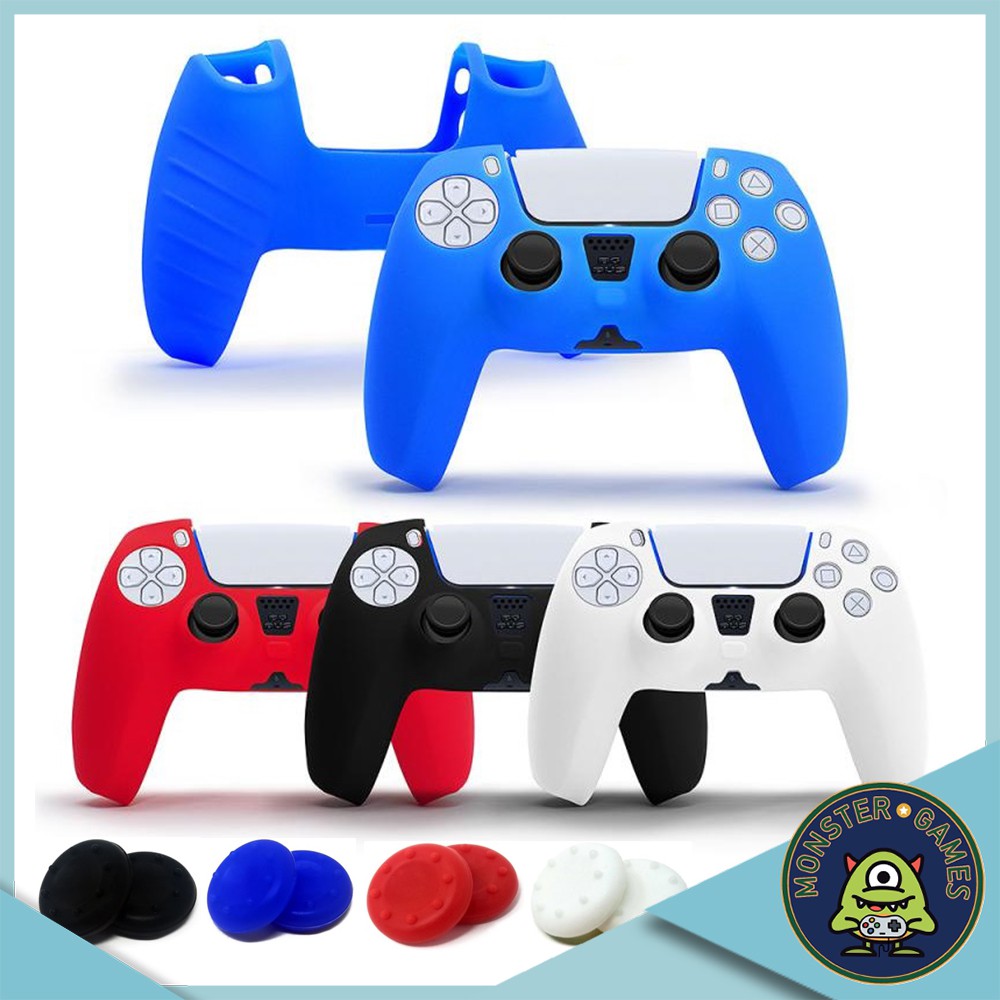 ซิลิโคนจอย PS5 แบบหนา พร้อมที่ครอบอนาล็อก (ซิลิโคนจอย Ps5)(Silicone for Ps5)(Silicone Ps5 Controller