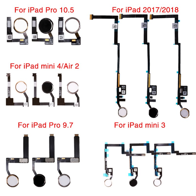 ปุ่มโฮม พร้อมสายแพ สําหรับ Pad 2017 2018 Mini 3 4 Air 2 Pro 9.7 10.5 นิ้ว