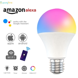 หลอดไฟ Led 15 W Wifi E27 B22 หรี่แสงได้ Rgb + Cct ควบคุมด้วยเสียงรองรับ Alexa Google Home Youngtime