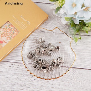 &lt;Arichsing&gt; ลูกปัดสเปเซอร์ รูปหัวกะโหลก สีเงิน สไตล์โบราณ เครื่องประดับผม ลดราคา