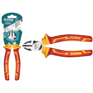 Total คีมตัดปากเฉียง 6.1/4 นิ้ว (160 มม.) ด้ามหุ้มฉนวน กันไฟฟ้า รุ่น THTIP2261 ( Insulated Diagonal Cutting Plier )