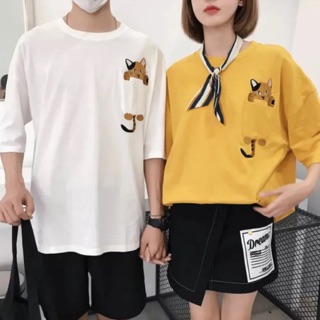 ❌หมดทุกสี รอสินค้าเข้าคะ❌ เสื้อoversize ปักน้องแมวเกาะกระเป๋า