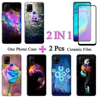 2 IN 1 Tecno Pova เคสโทรศัพท์ พร้อมกระจกนิรภัยโค้ง ป้องกันหน้าจอเซรามิค