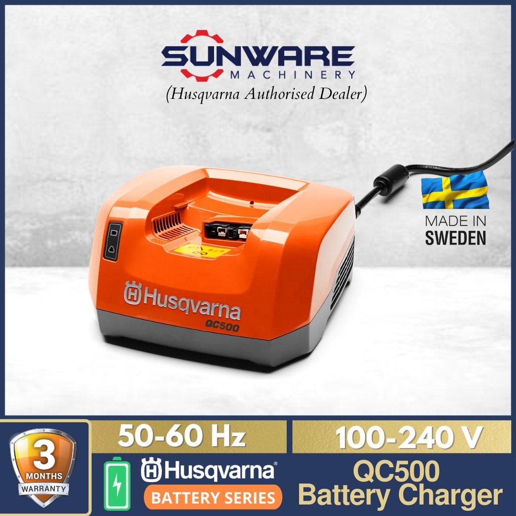 [PRO BATTERY SERIES] HUSQVARNA เครื่องชาร์จแบตเตอรี่ QC500 (Quick Charge) - 500w