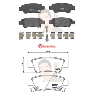 P28 046B ผ้าเบรก R (แท้ BREMBO รุ่น Black) HONDA ซีอาร์-วี CR-V (GEN 5 ) 1.6D 4WD ปี2017-&gt;