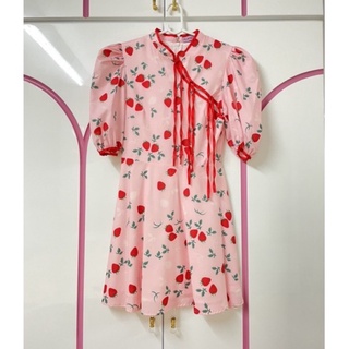 Flat2112 strawberry dress XS เดรสตรุษจีน น่ารักๆ