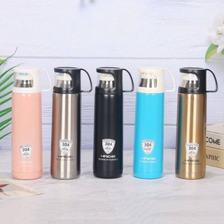 HAIDIE water bottle กระบอกน้ำสแตนเลสฝาแก้ว คละสี ขนาด350ml ขวดน้ำเก็บอุณหภูมิ น้ำ กระติกน้ำเก็บความร้อน  กระติกน้ำร้อน