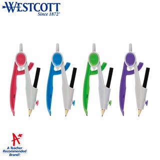 Westcott วงเวียนเวสต์คอทท์พร้อมที่ล็อค ใช้กับดินสอไม้ (มีให้เลือก 4สี ) #16290