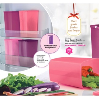 🍏(B) Tupperware New Arrival 🎊Large Square สำหรับใส่ของสด ผัก อาหาร ในตู้เย็น หรือมอบเป็นของขวัญในเทศกาลต่างๆ