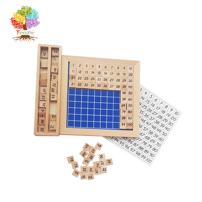 Montessori Early Childhood Education Puzzle Mathematics Professional Edition Teaching Tool 1-100 Continuous Board 100 Board