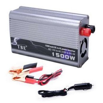 Free Shipping Di shop Tbe Inverter ตัวแปลงกระแสไฟฟ้าในรถให้ใช้กับอุปกรณ์อื่นๆ เป็นไฟบ้าน 1500W - Silver ชอบสั่งเลย