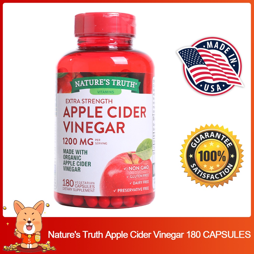 (Exp.012024)Natures Truth Apple Cider Vinegar 1200mg 180 CAPSULES