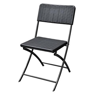 FOLDING CHAIR เก้าอี้พับอเนกประสงค์หวาย HDPE SURE FRC-100 สีดำ ัเก้าอี้อเนกประสงค์