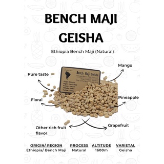 พร้อมส่ง เมล็ดกาแฟดิบ Bench Maji Geisha Natural and washed process/ เมล็ดกาแฟนอก/เมล็ดกาแฟสาร เอธิโอเปีย