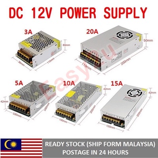 สวิตช์พาวเวอร์ซัพพลาย AC to DC12V 25W - 240W AC110-220V เป็น DC12V 3A - 20A สําหรับกล้องวงจรปิด LED