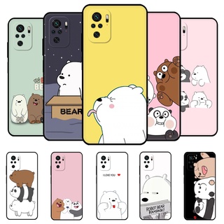 เคสโทรศัพท์มือถือ ซิลิโคนนิ่ม Tpu ลาย Bare Bear สีดํา สําหรับ Xiaomi Redmi Note 10 Pro 5G 4G 10S Redmi 10 2022 10C