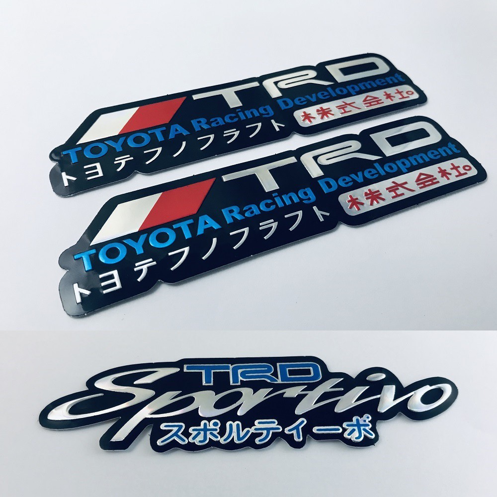 สติ๊กเกอร์ TRD Sportivo Toyota Racing Japan สติกเกอร์ 4ชิ้น 3D ตัวนูน แต่งรถ ติดรถ ติดกระจก Vios Yaris Vigo Fortuner #V2