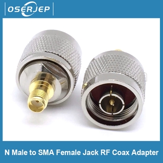 1 ชิ้น n male ปลั๊กต่อ sma female jack rf coax อะแดปเตอร์นิกเกิล