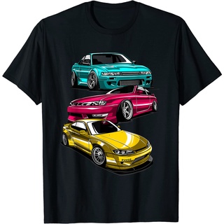 เสื้อยืดอินเทรนด์ผู้ชายอินเทรนด์ผู้หญิงเสื้อยืด พิมพ์ลายรถแข่ง Jdm Legend สไตล์เรโทร มีสีฟ้า สีแดง สีเหลืองS-3XL