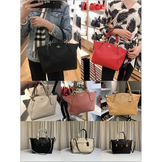 พร้อมส่ง!! แท้ 🇺🇸 💯New Coach พัด 13” สีดำ รุ่น Coach Pebble Leather Small Kelsey F28993 มีอะไหล่ทอง กับ อะไหล่เงิน