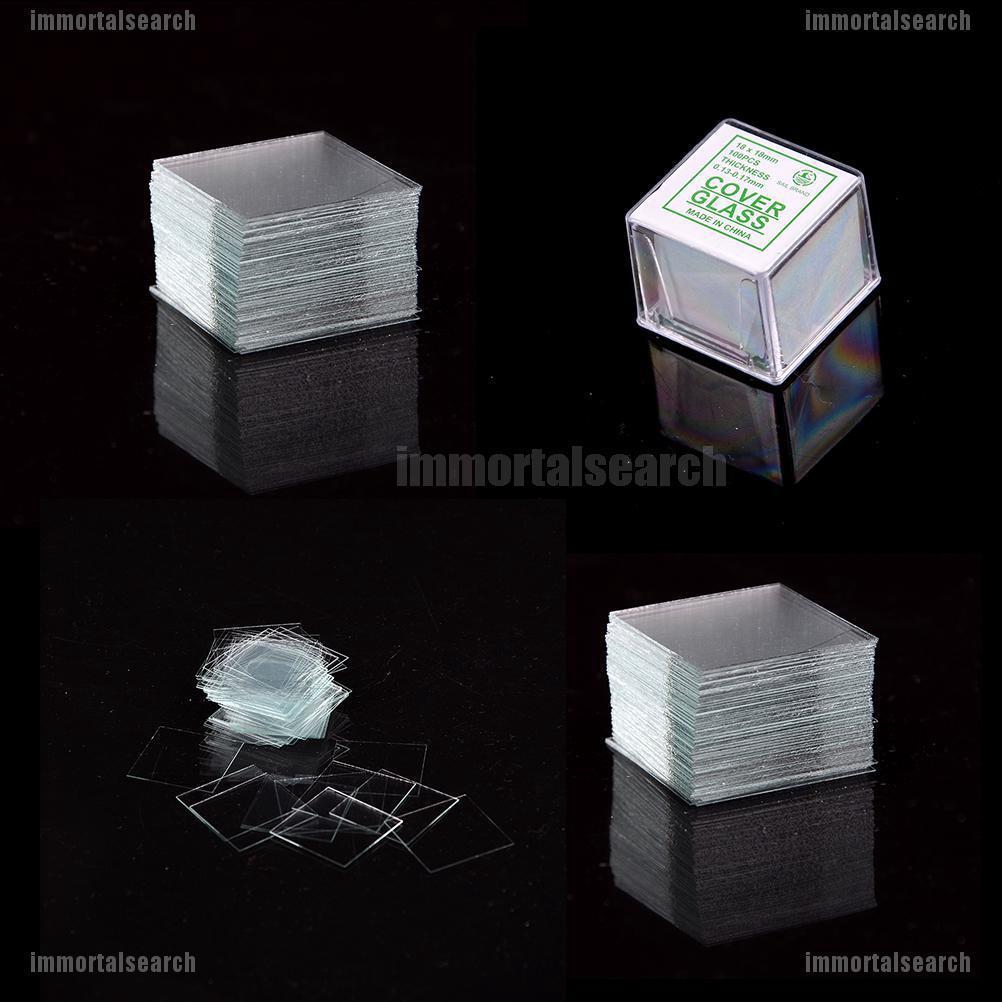 【ICE】 100 Pcs Microscope Glass Cover/Slide 18x18mm Laboratory Equipment Parts