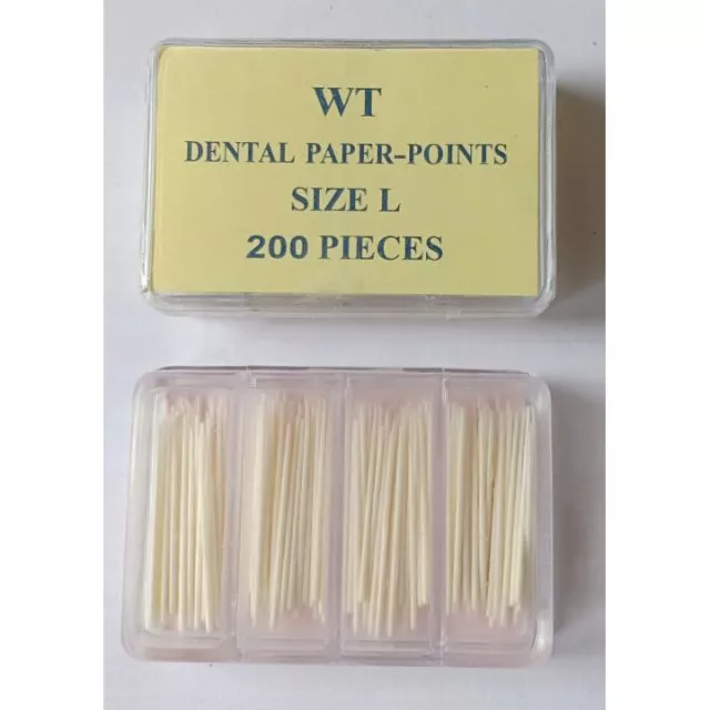 Dental paper points กล่องบรรจุ200ชิ้น มีขนาดSS S M L