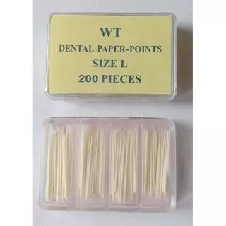 Dental paper points กล่องบรรจุ200ชิ้น มีขนาดSS S M L