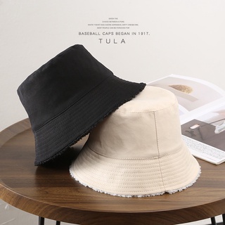 Bucket Hat Fashion Solid Color Winter Thick Warm Women  Panama Caps