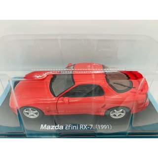 โมเดลรถ Mazda RX-7 Red 1/24 Diecast Model Hachette Japanese