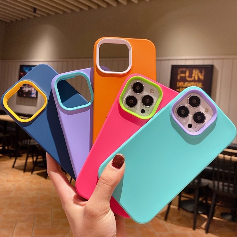 3 in 1 Liquid ซิลิโคนเคสซิลิโคนอะคริลิคสำหรับ for iPhone 11 13 12 14 15 16 Pro Max X Xs 6 7 8 Plus SE 2020 ปกหลัง ปลอก
