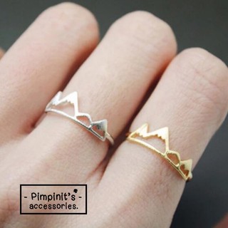 🇹🇭 พร้อมส่ง : 🌋 แหวนปรับขนาดได้ลายภูเขา | Mountain Adjustable Ring.