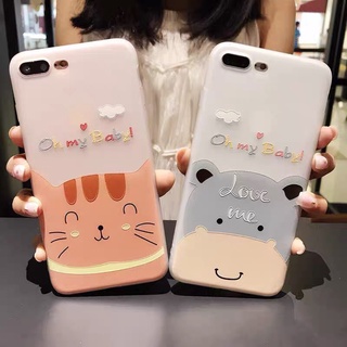 1004 เคส -พร้อมส่งในไทย สกรีนลายการ์ตูนวัว+แมว TPU นิ่ม เคสมือถือ อุปกรณ์เสริมมือถือ