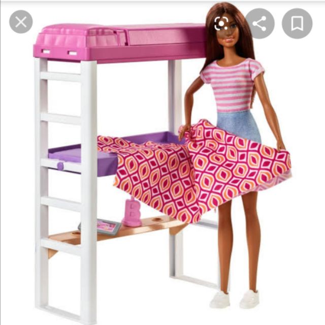 Barbie loft bed and office set เซตเฟอร์นิเจอ​ร์ชิ้นใหญ่