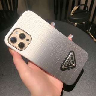 เคสโทรศัพท์มือถือหนังจระเข้ ไล่โทนสี สําหรับ iphone 13 11 12