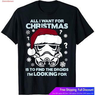 Swordsman เสื้อยืดลำลอง Star Wars Storm Trooper Droid Looking Christmas T-Shirt Mens Womens T-shirts 80