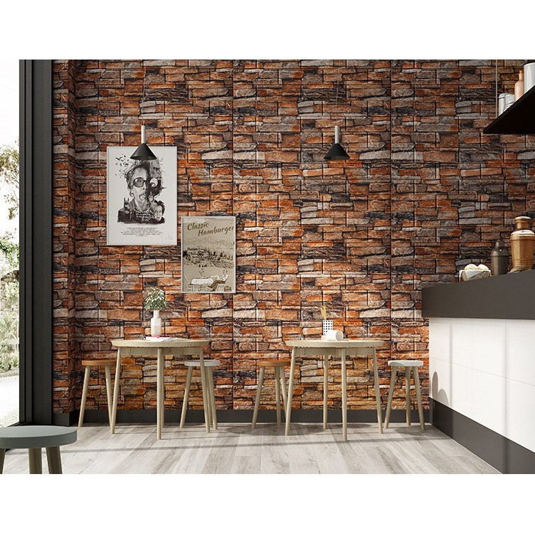 ♞wallpaper ติดผนังสีพื้น พร้อมส่งวอลเปเปอร์สามมิติ 70*77cm  มีกาวในตัวติดผนัง 3D wallpaper  วอลล์เปเ