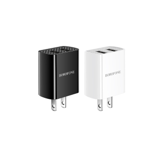 Borofone รุ่น BA53 2USB ชุดหัวชาร์จพร้อมสายชาร์จ Lightning/Micro/Type-C สำหรับ iphone จ่ายไฟ 2.1A